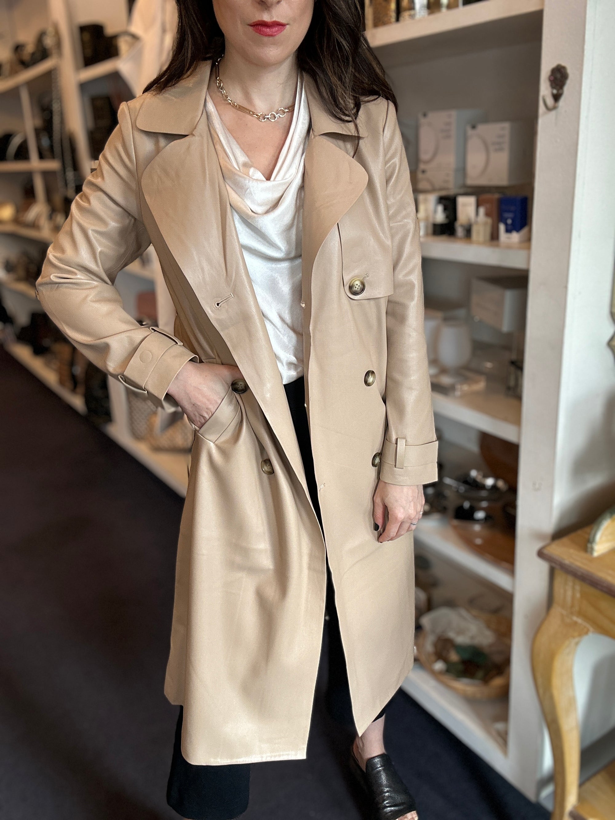 Carter Vegan Leather Trench