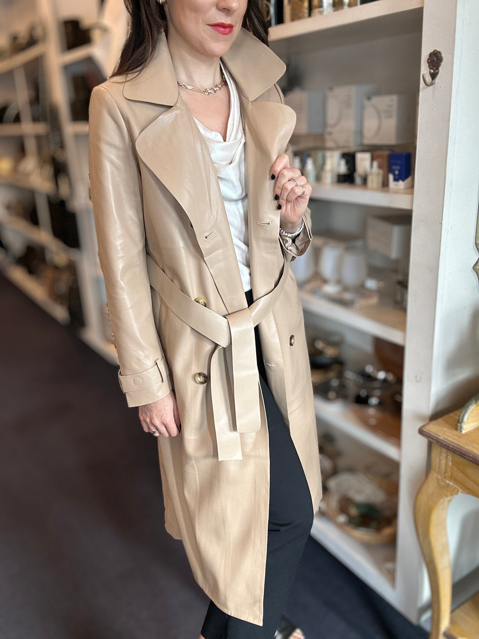 Carter Vegan Leather Trench