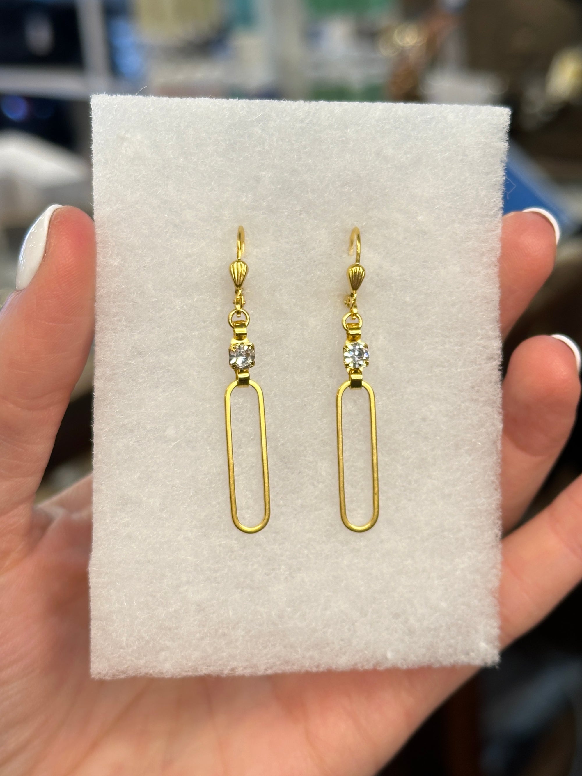 Matte Gold Link Earrings