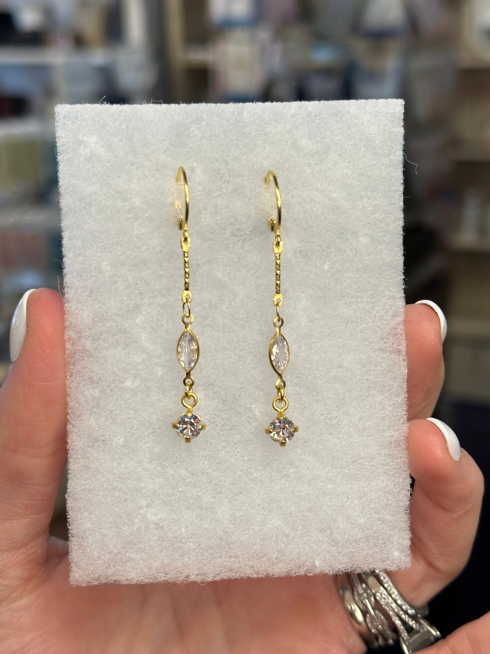 Delicate Crystal Chain Earrings