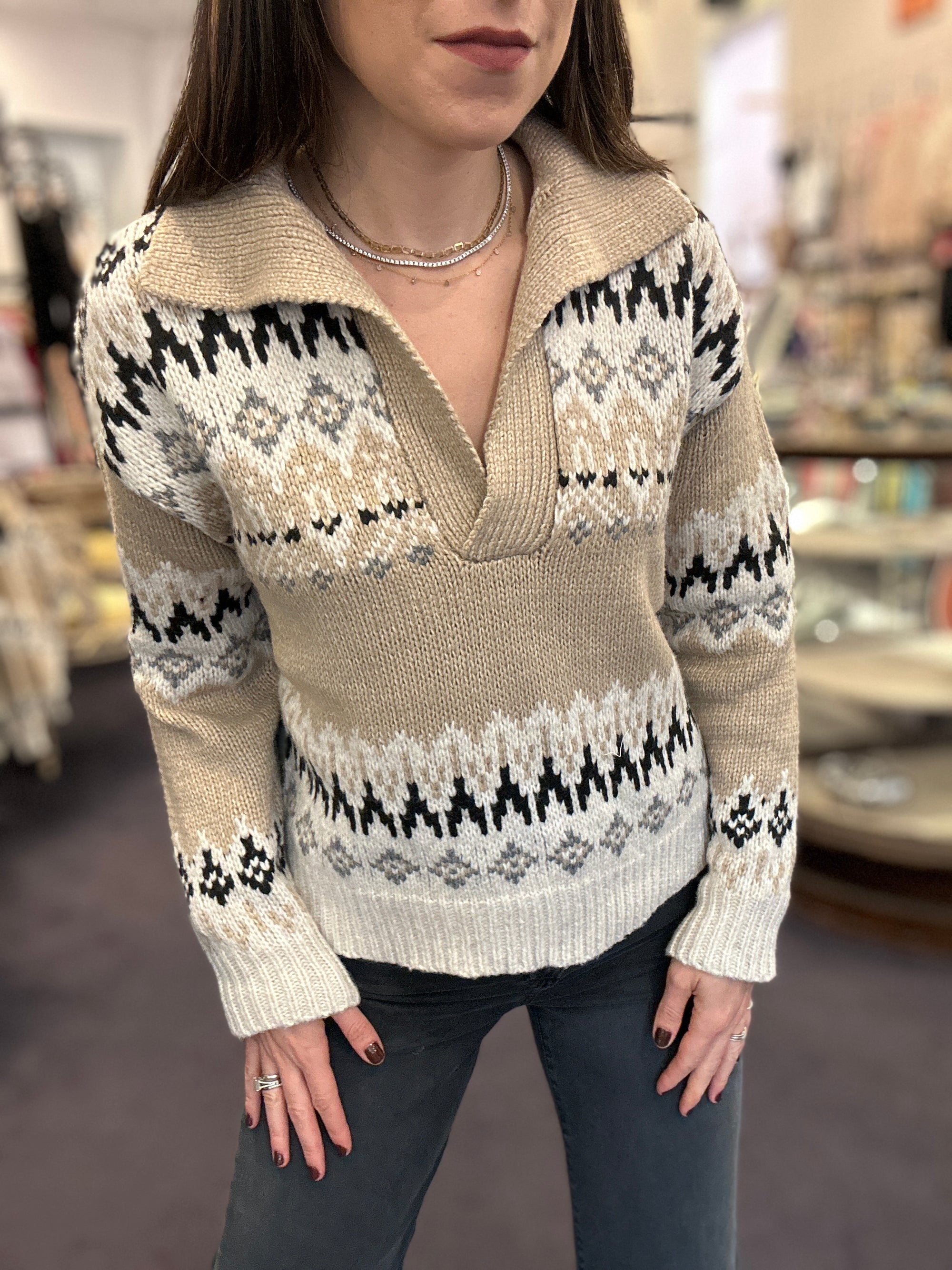 Winter Print Pullover