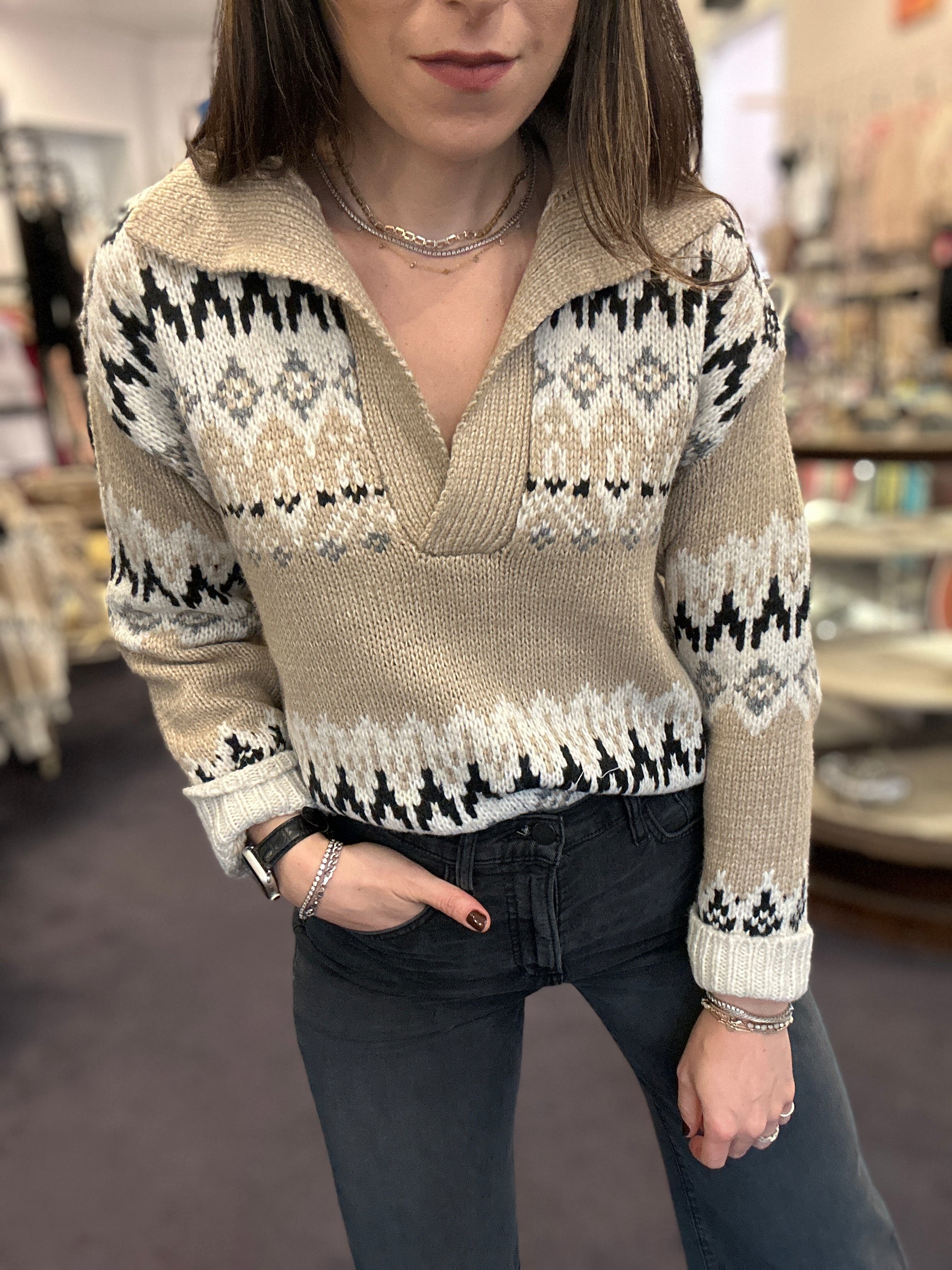 Winter Print Pullover