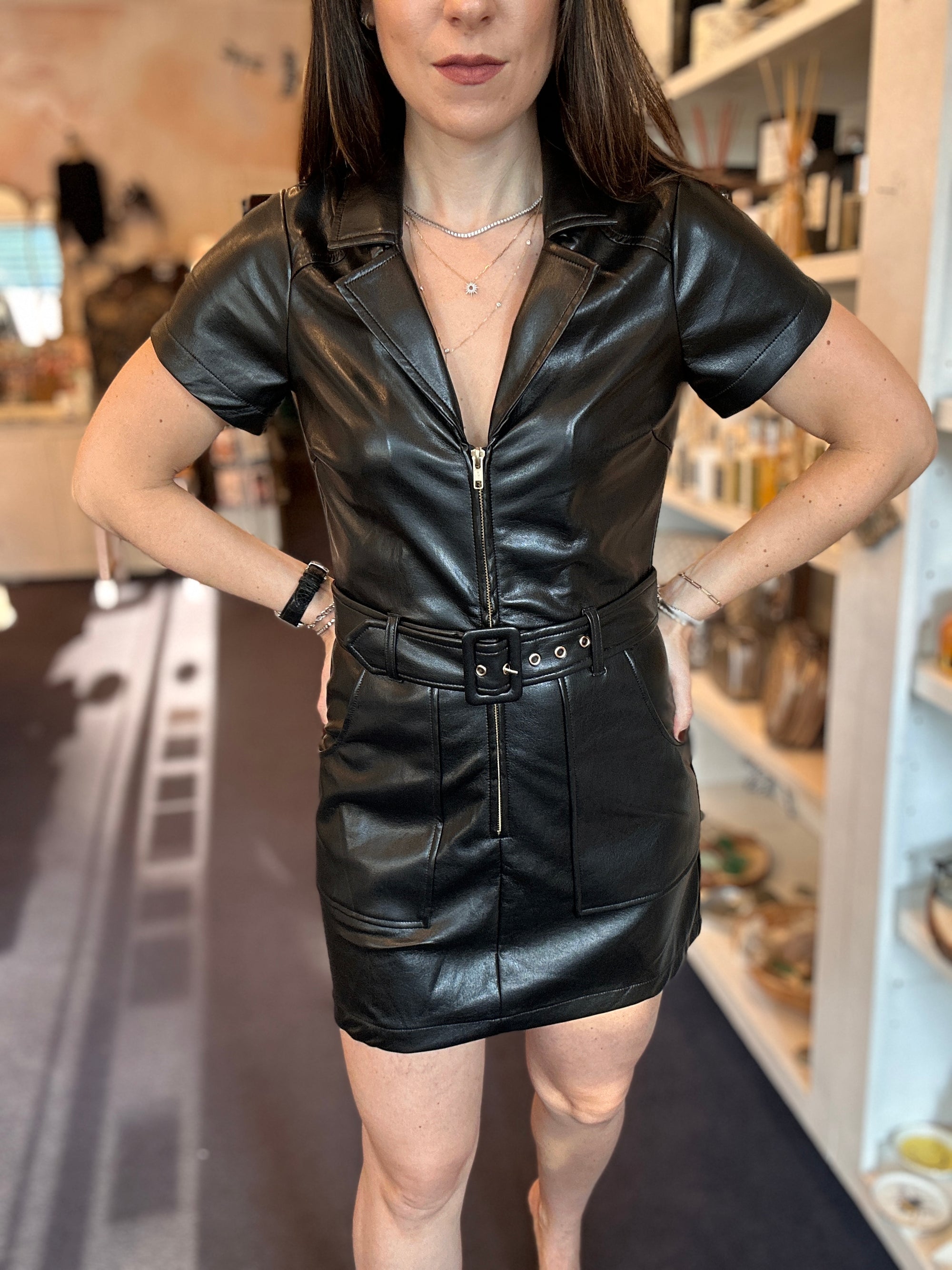 Faux Leather Outlaw Dress