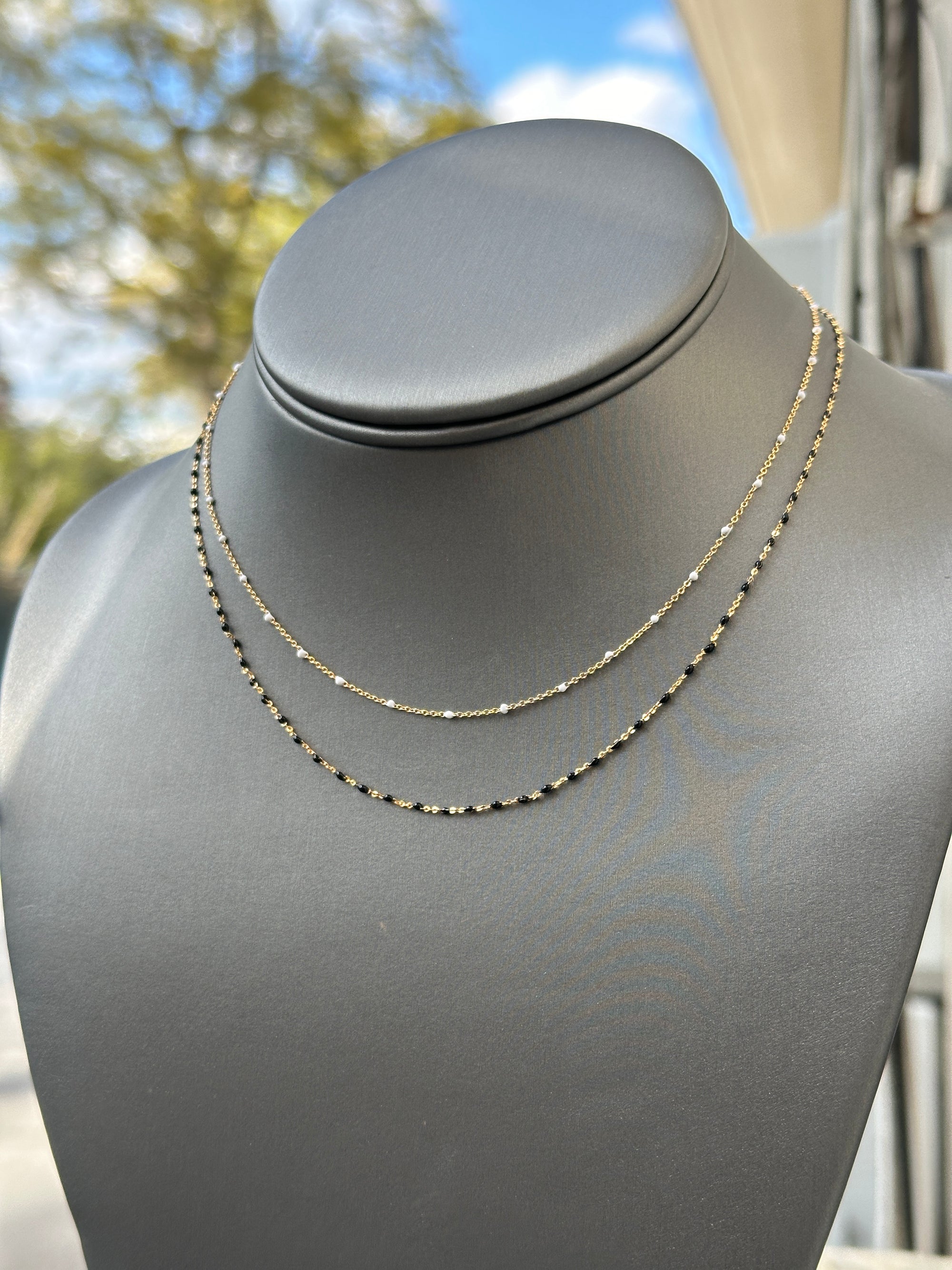 Enamel Chain Layer Necklace