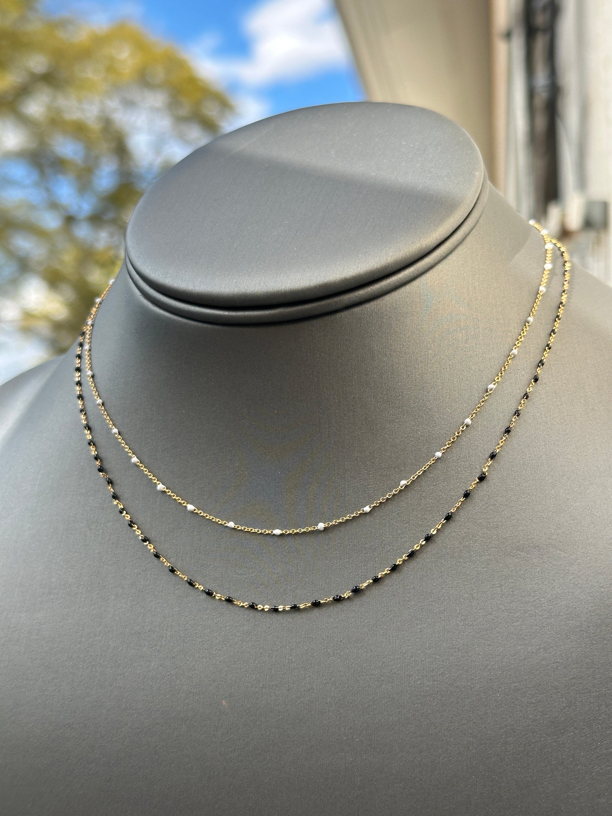 Enamel Chain Layer Necklace