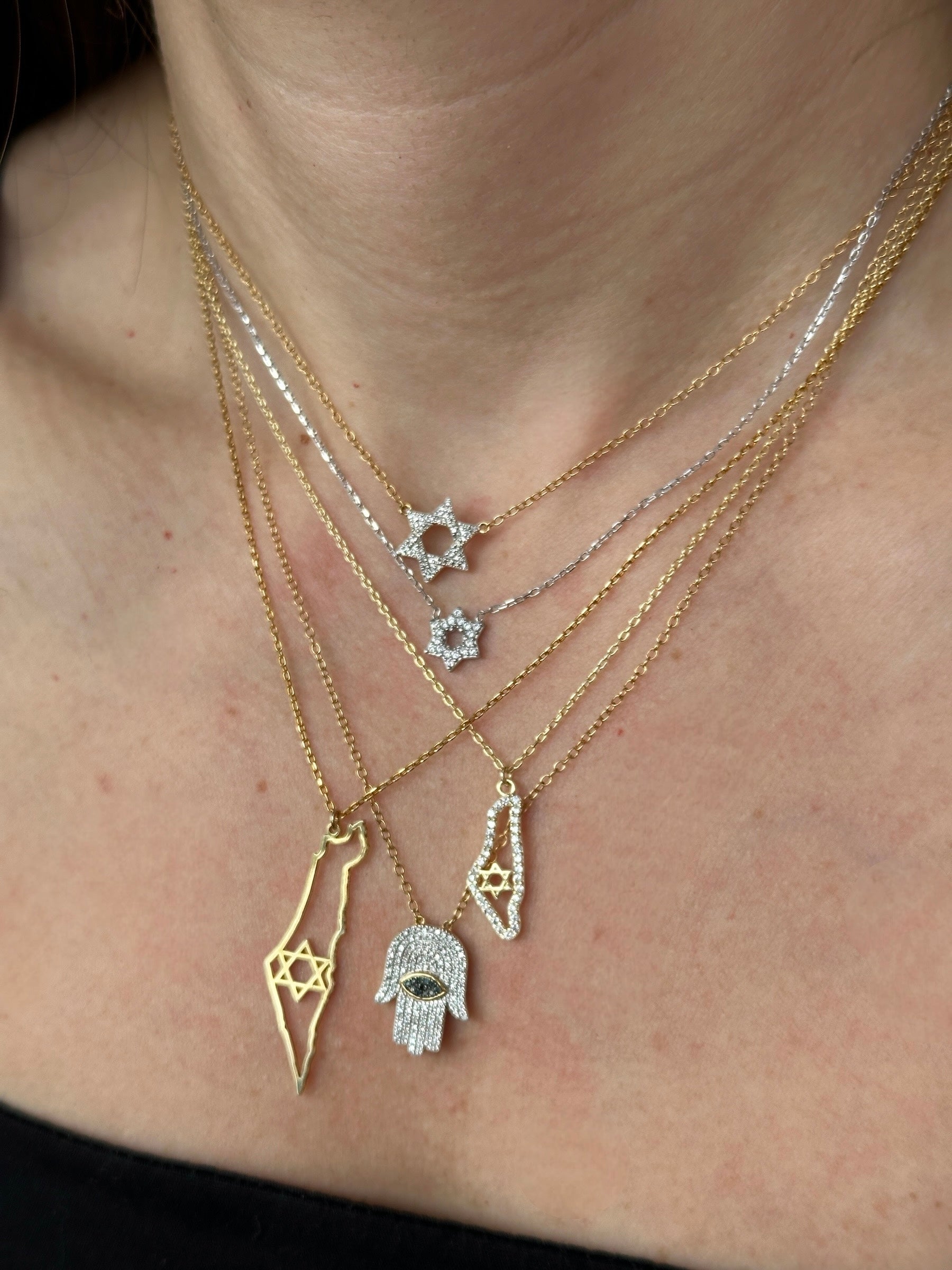 Pavè Diamond Star of David Necklace