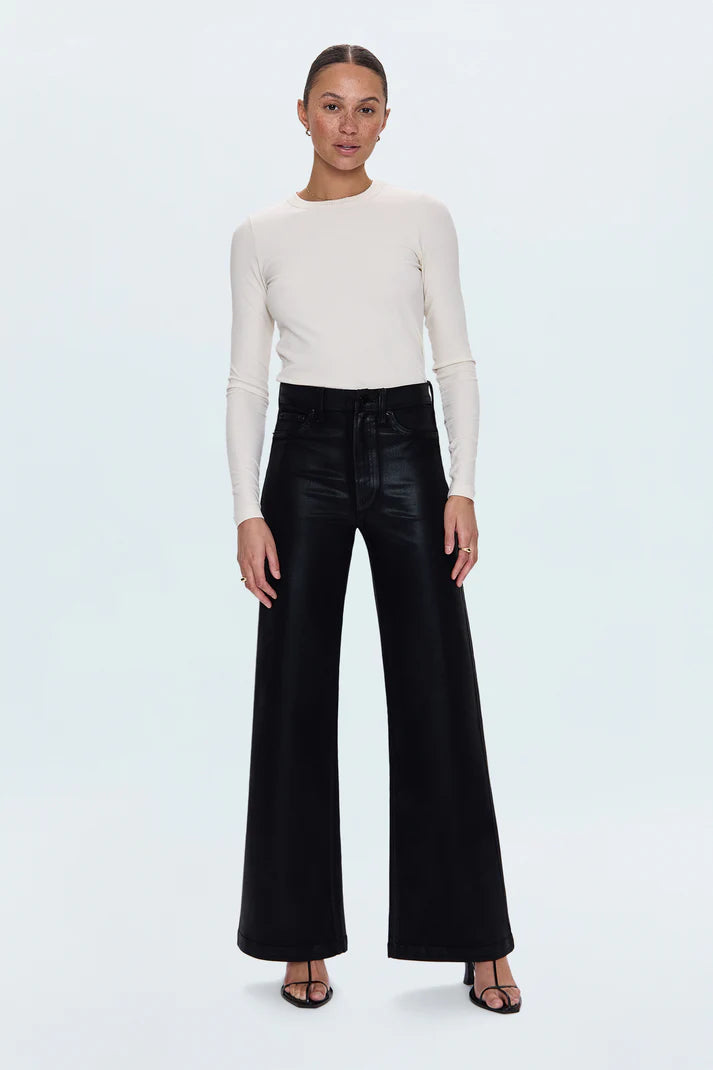 Lana Coated High Rise Ultra Wide Jean