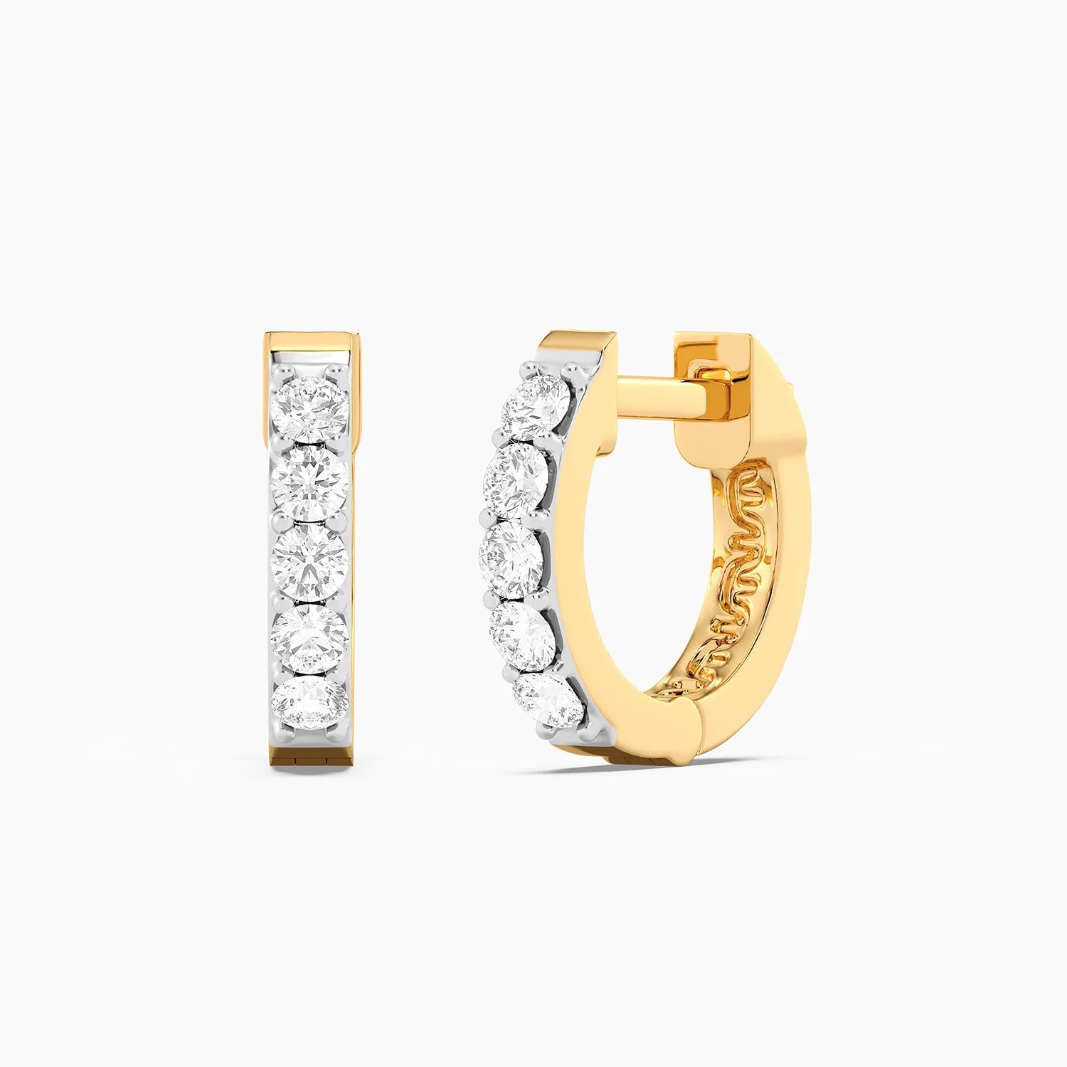 Diamond Gladiator Huggie Hoop Earrings