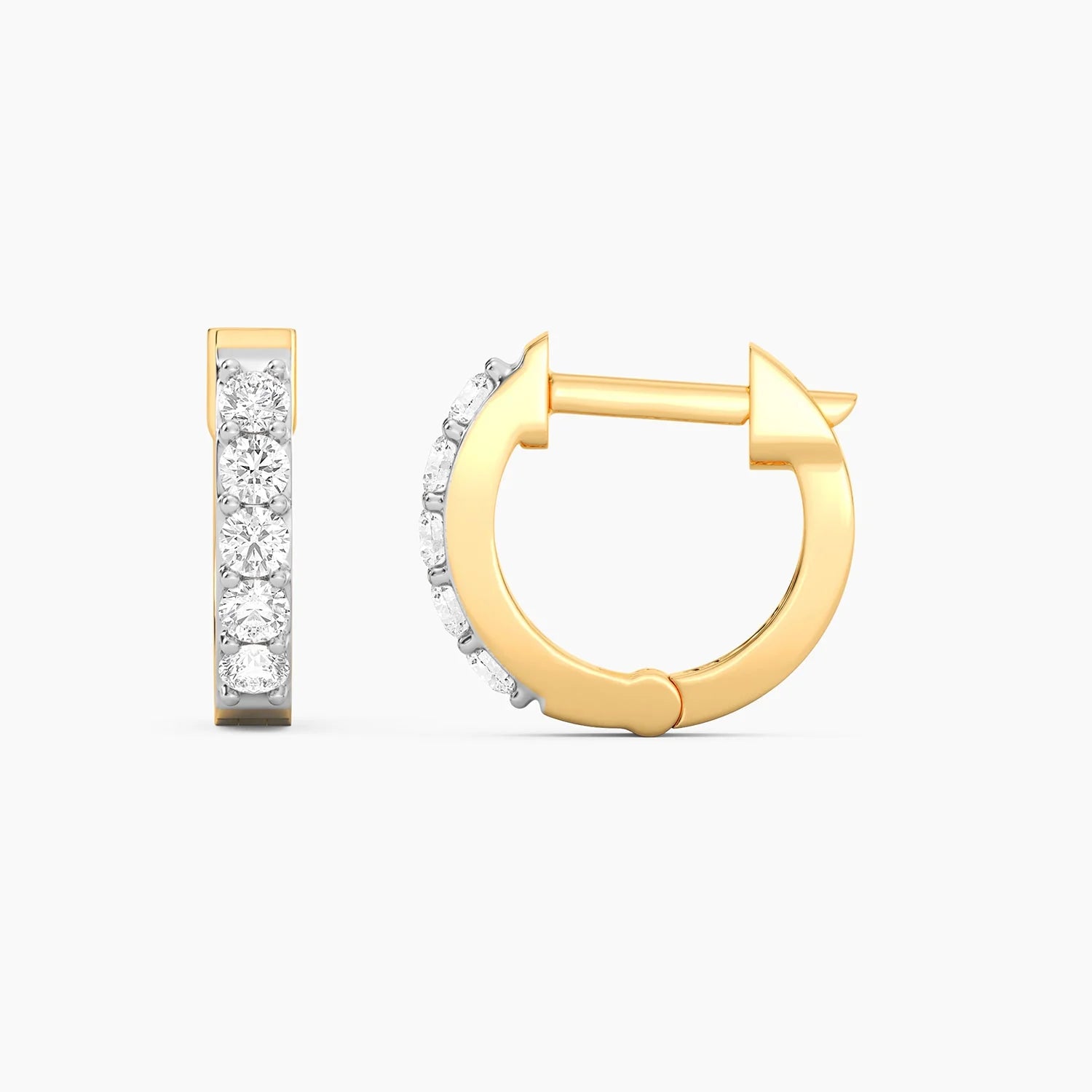 Diamond Gladiator Huggie Hoop Earrings