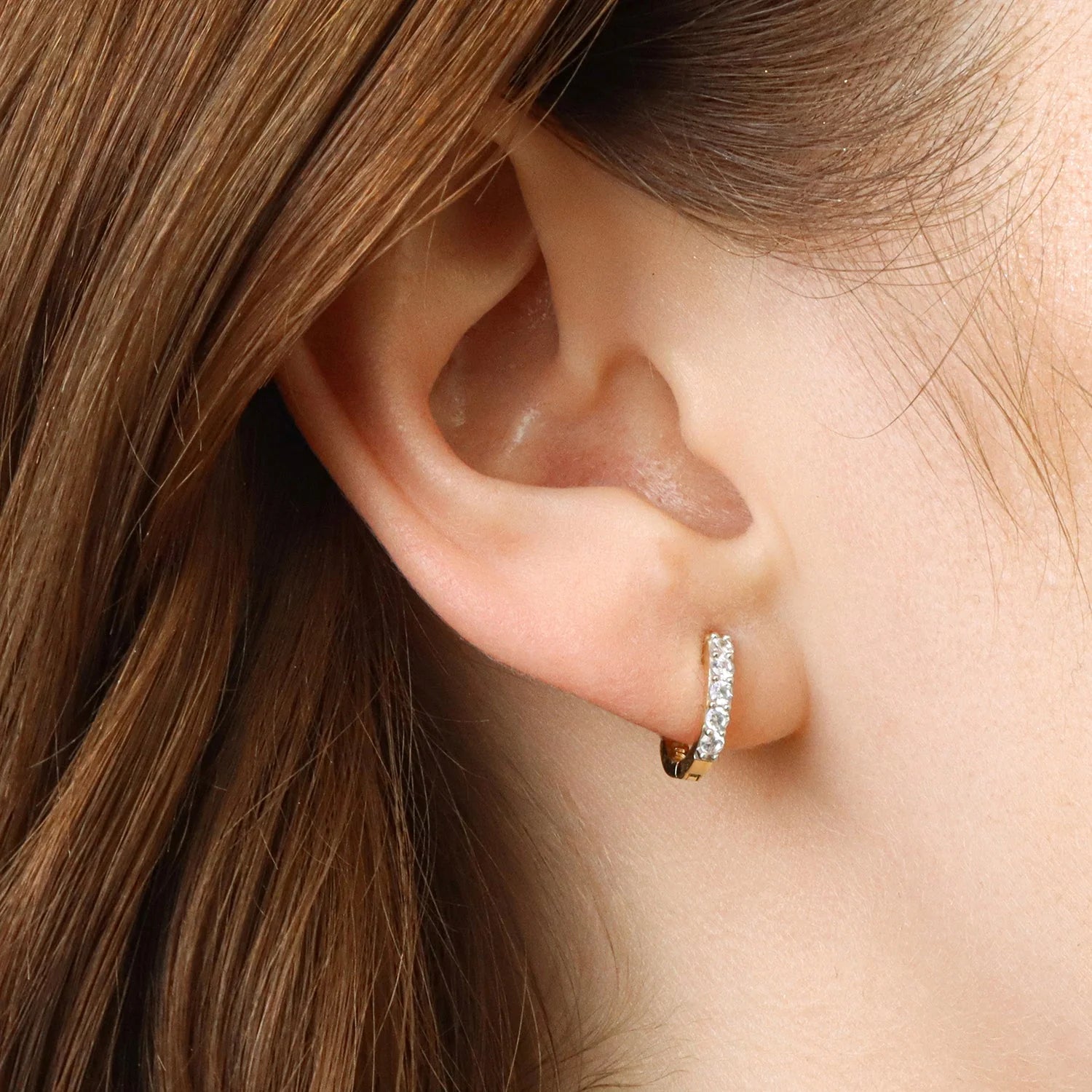 Diamond Gladiator Huggie Hoop Earrings