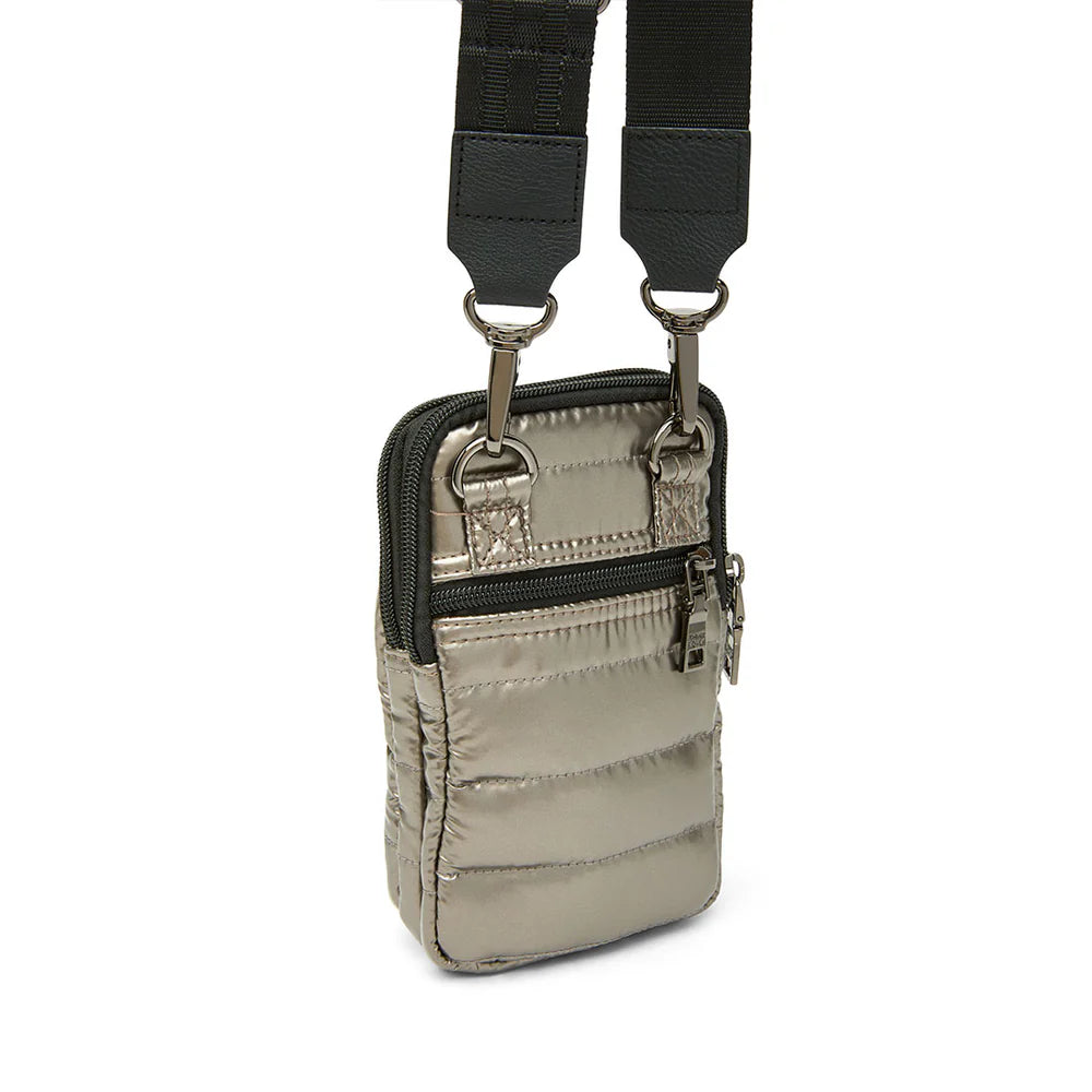 Buzz Me Puffer Cell Phone Crossbody- Lightning Grey
