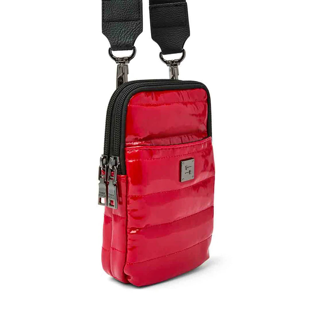 Buzz Me Puffer Cell Phone Crossbody- Red