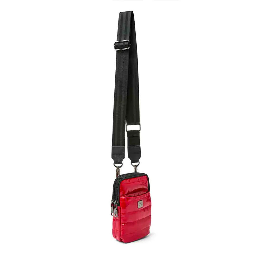 Buzz Me Puffer Cell Phone Crossbody- Red