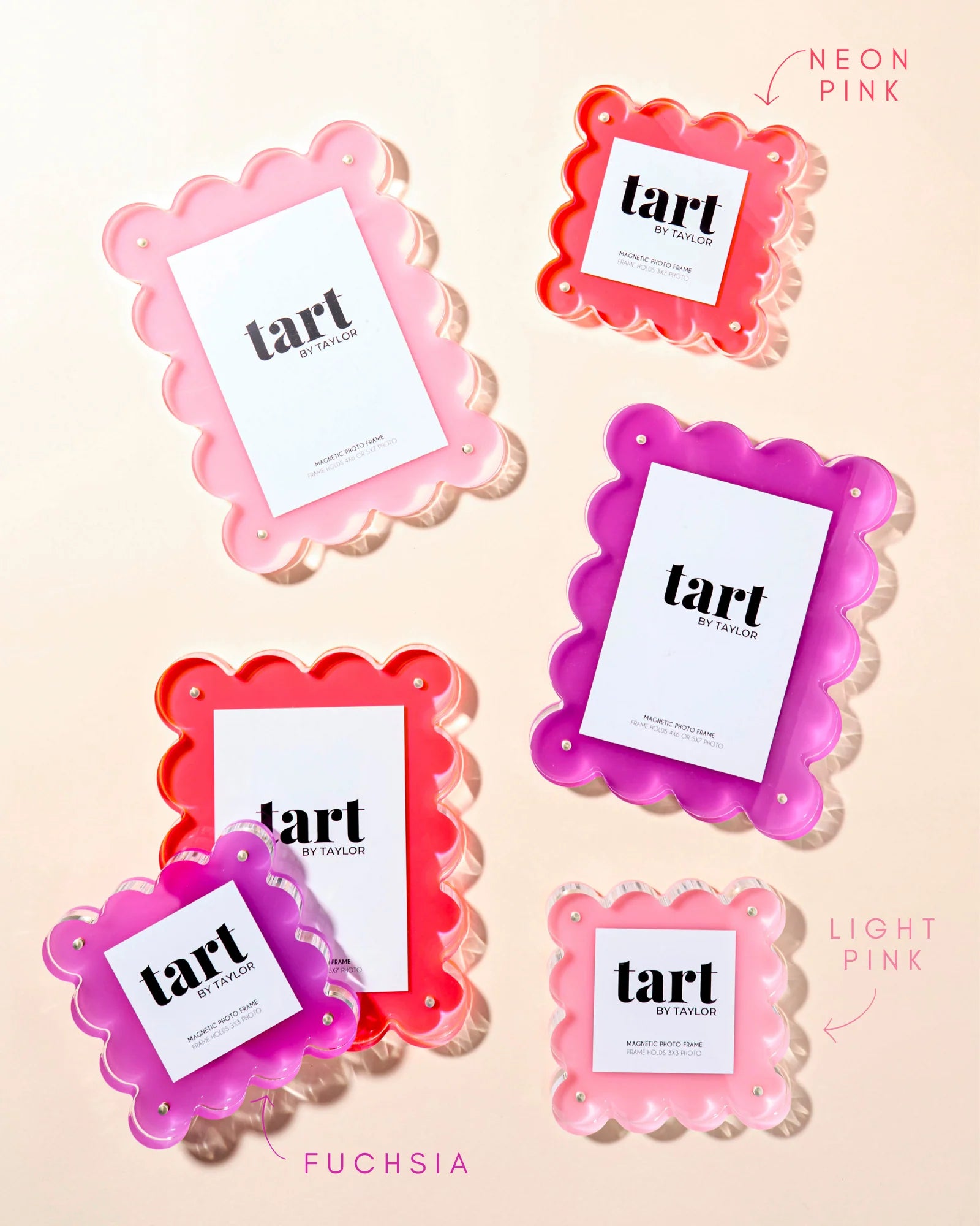 Acrylic Scallop Mini Frame - Light Pink