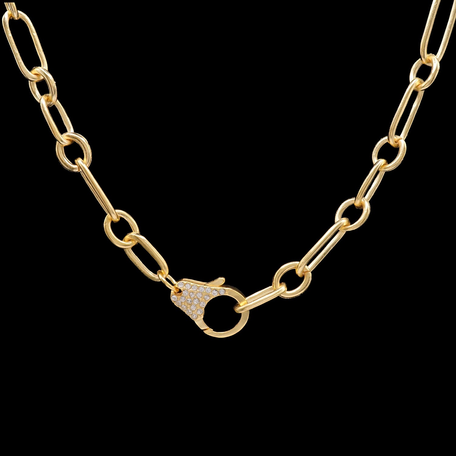 Matte Gold Lobster Clasp Necklace