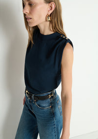 Mikka Buttoned Shoulder Tank