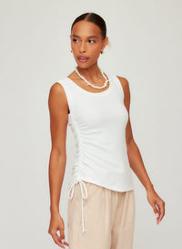 Tia Side-Shirred Tank