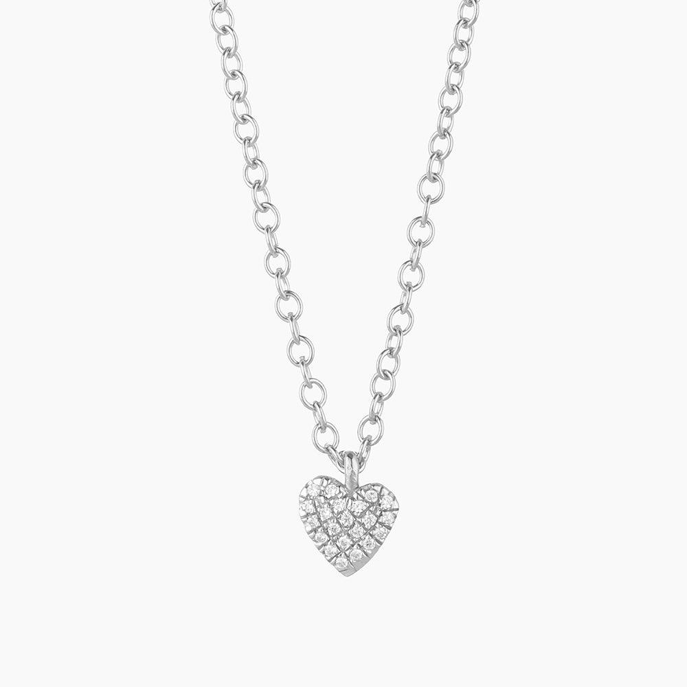 Small Diamond Heart Pendant Necklace