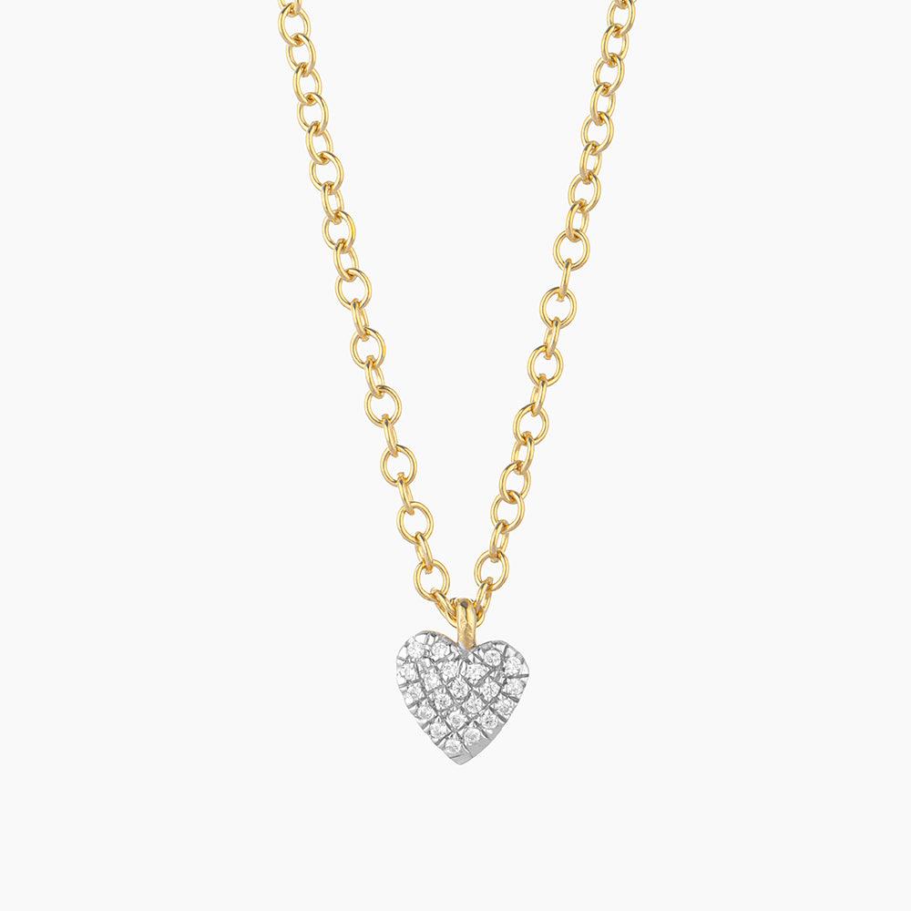 Small Diamond Heart Pendant Necklace
