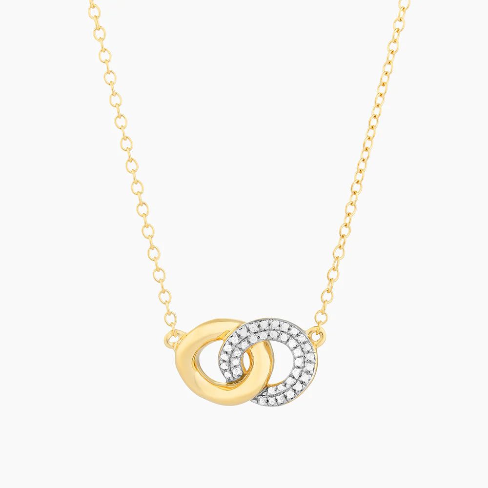 Entwined Discs Diamond Pendant Necklace