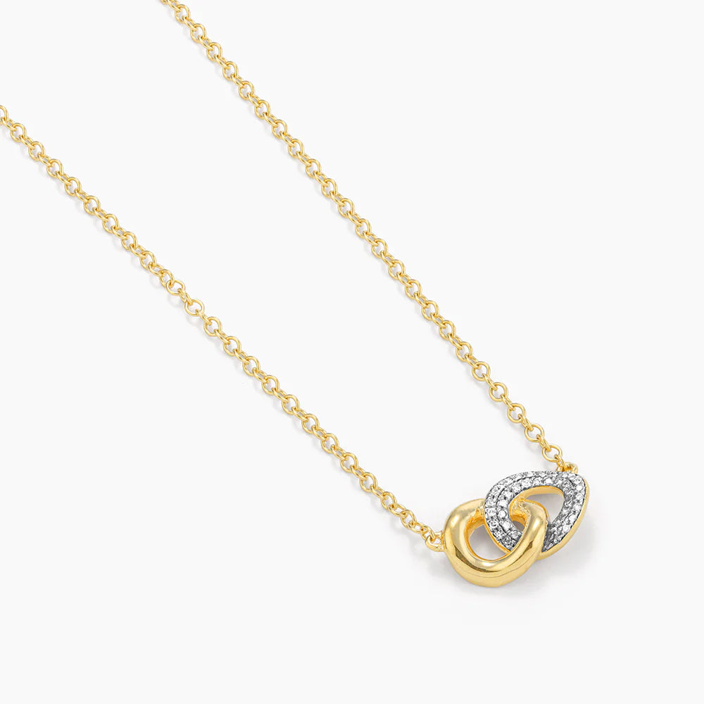 Entwined Discs Diamond Pendant Necklace