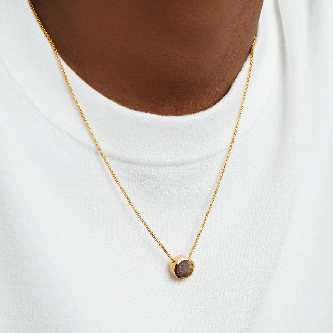 Signature Midi Knockout Pendant- Labradorite