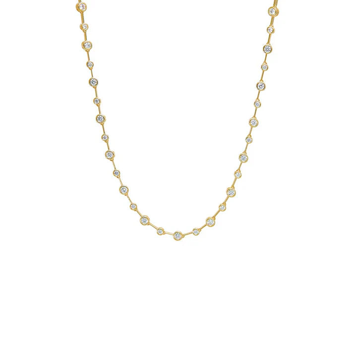 Multi Graduated Bezel Tennis Necklace
