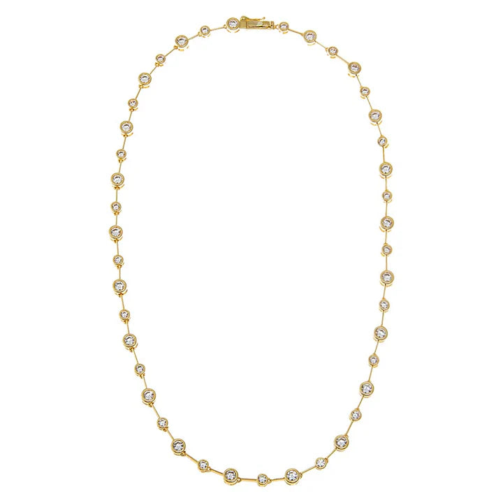 Multi Graduated Bezel Tennis Necklace