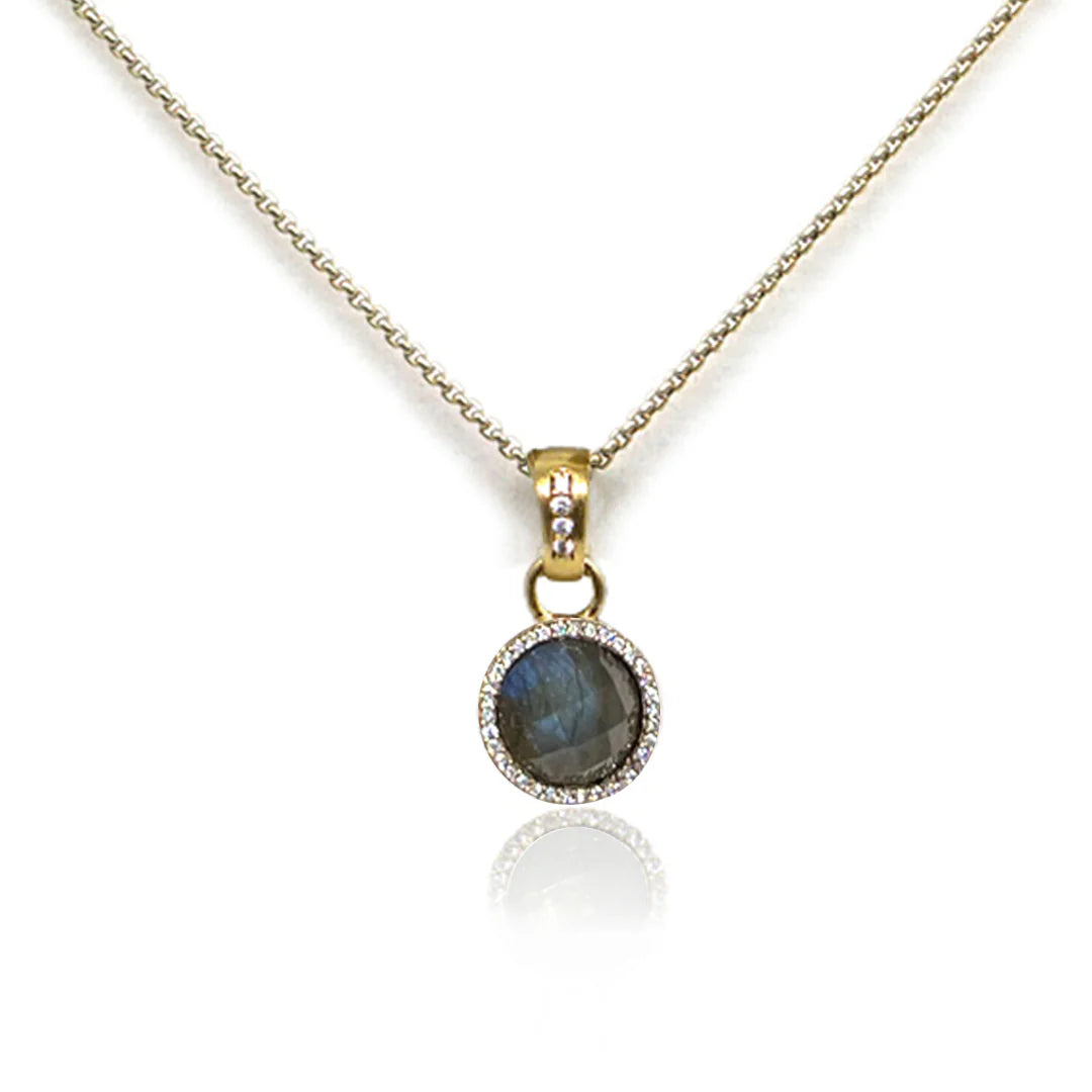 Gold & Labradorite Pavè Frame Necklace