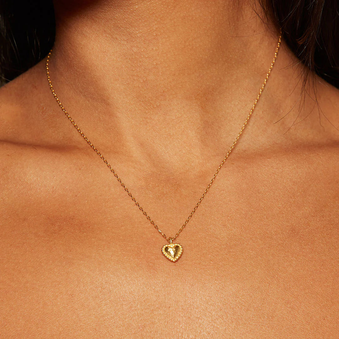 Hammered Heart Pendant Necklace