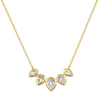 16" White Topaz Petal Necklace