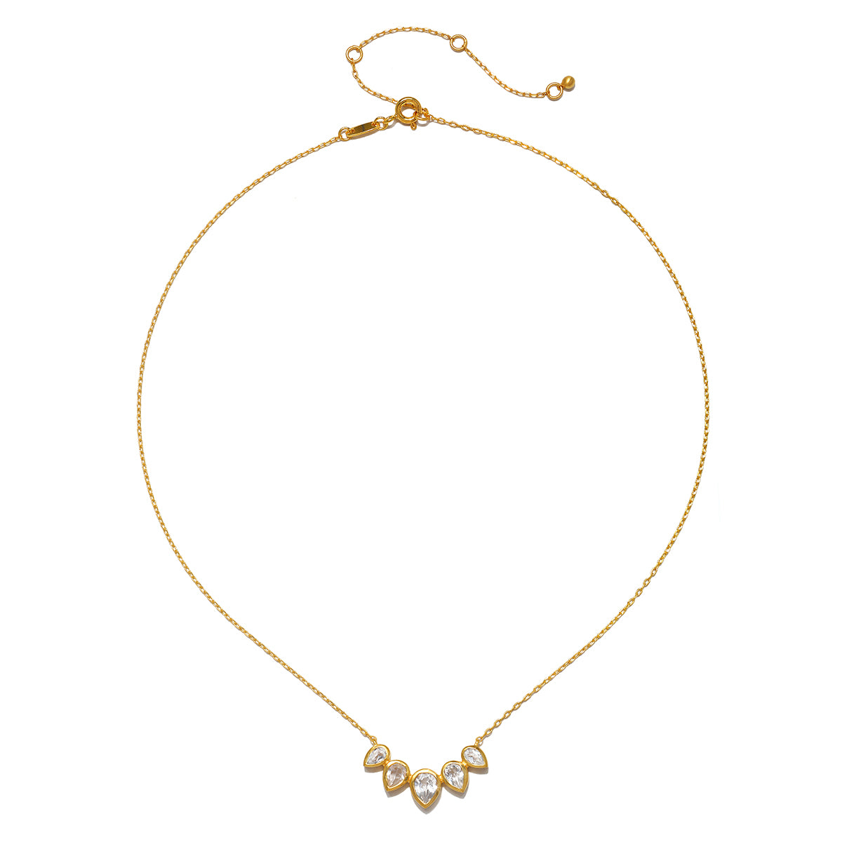 16" White Topaz Petal Necklace