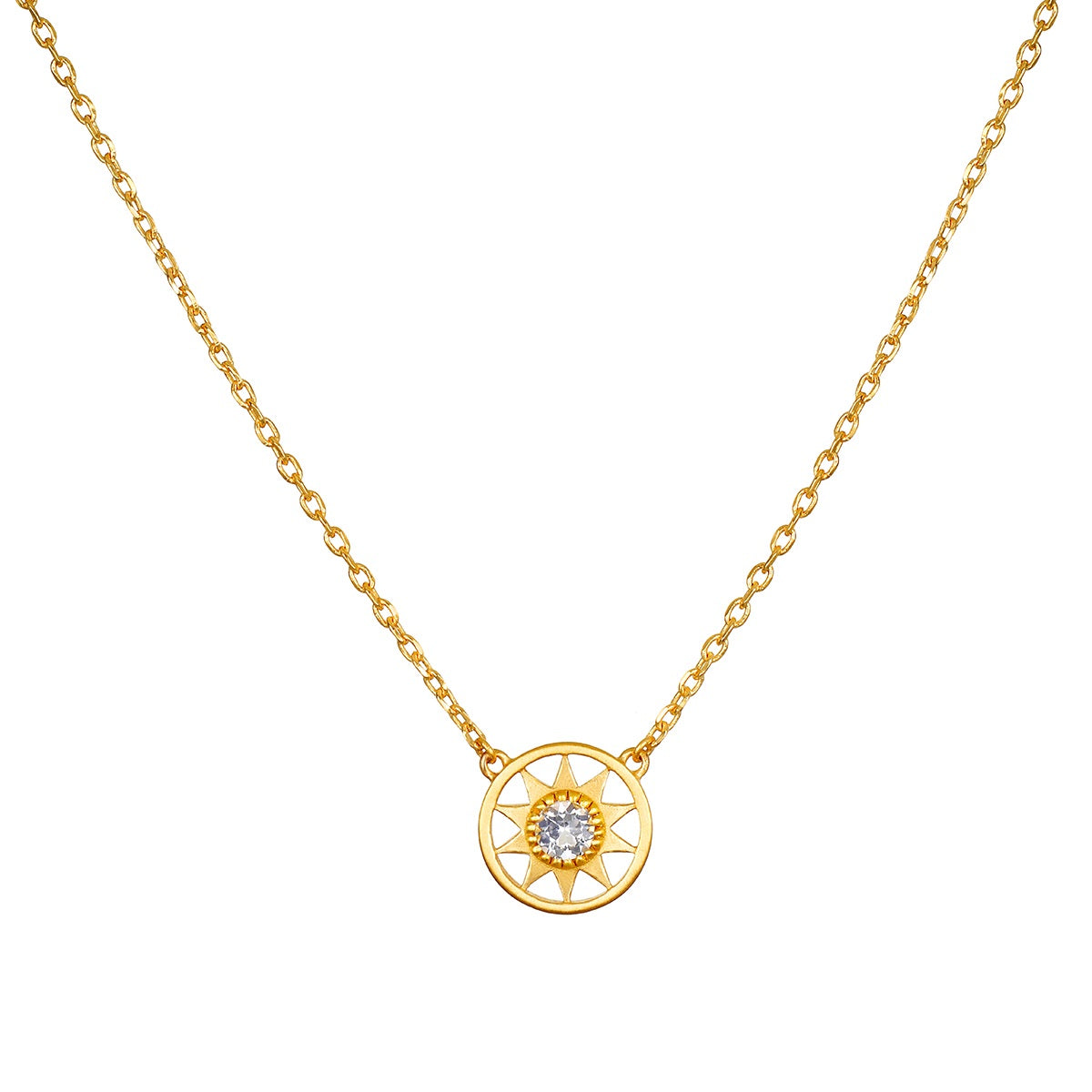 16" Cut Out Sun Necklace