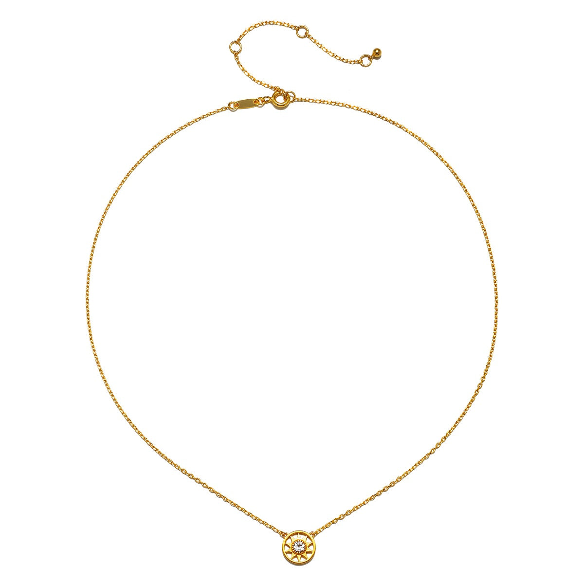 16" Cut Out Sun Necklace