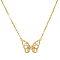16" White Topaz Butterfly Necklace