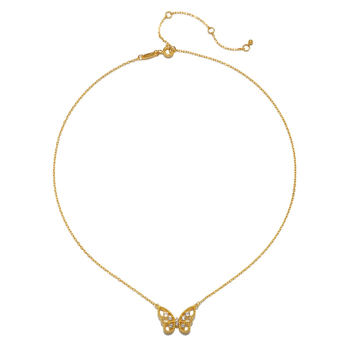 16" White Topaz Butterfly Necklace