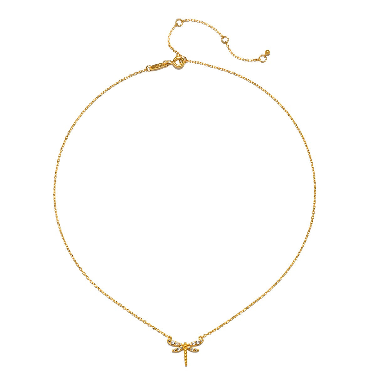 16" White Topaz Dragonfly Necklace