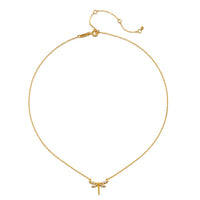 16" White Topaz Dragonfly Necklace