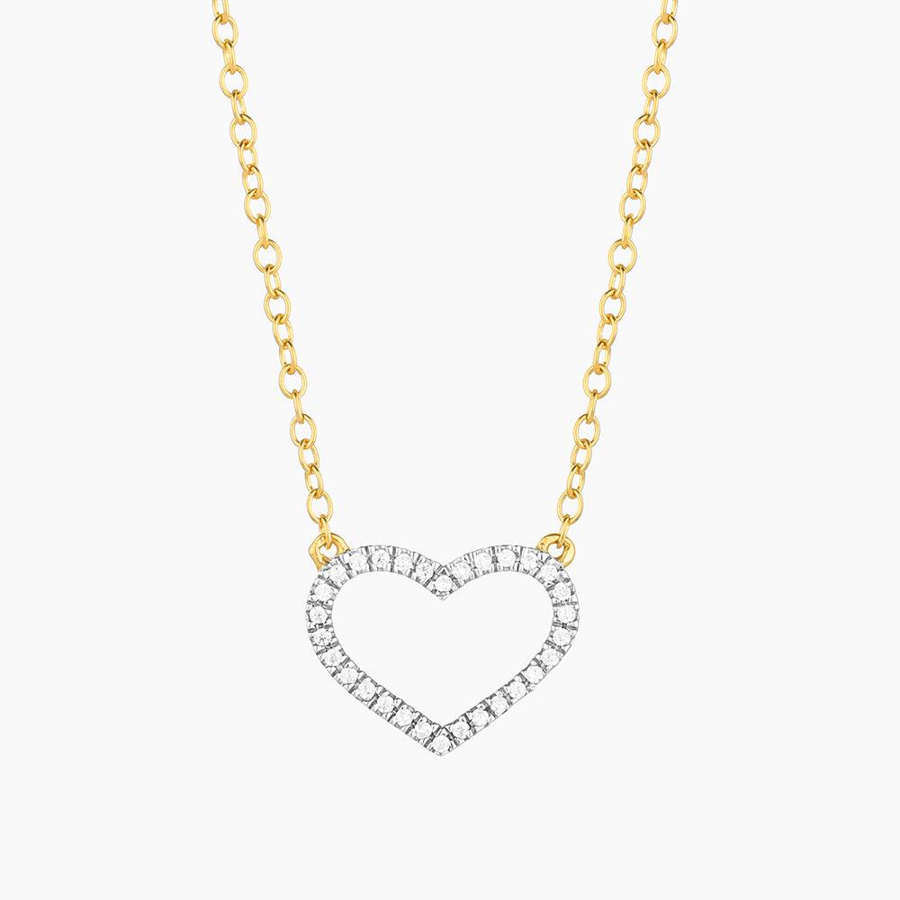 Cutout Heart Diamond Necklace