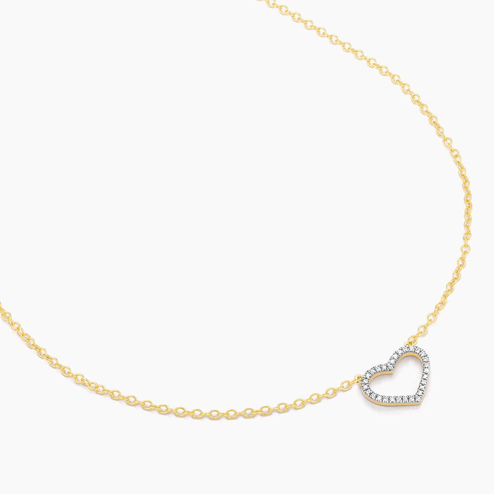 Cutout Heart Diamond Necklace