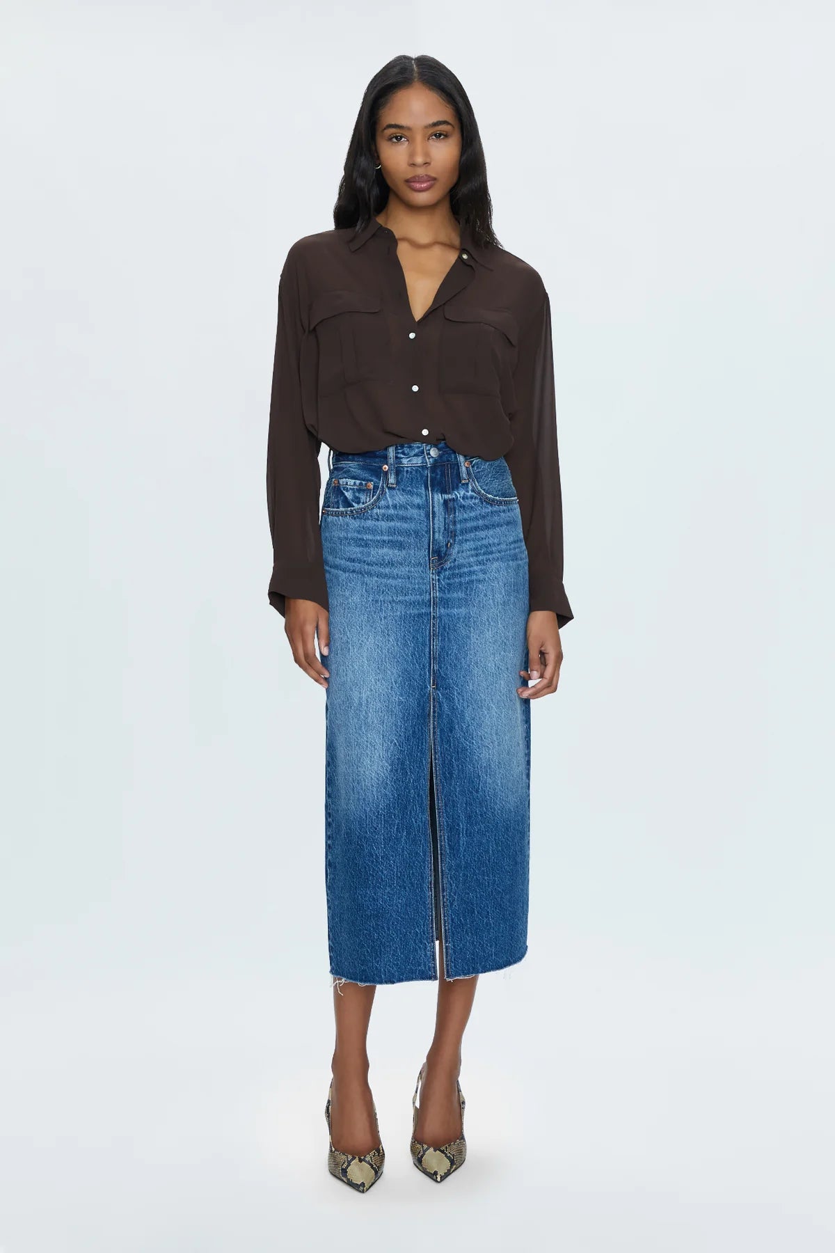 Alice Denim Midi Skirt