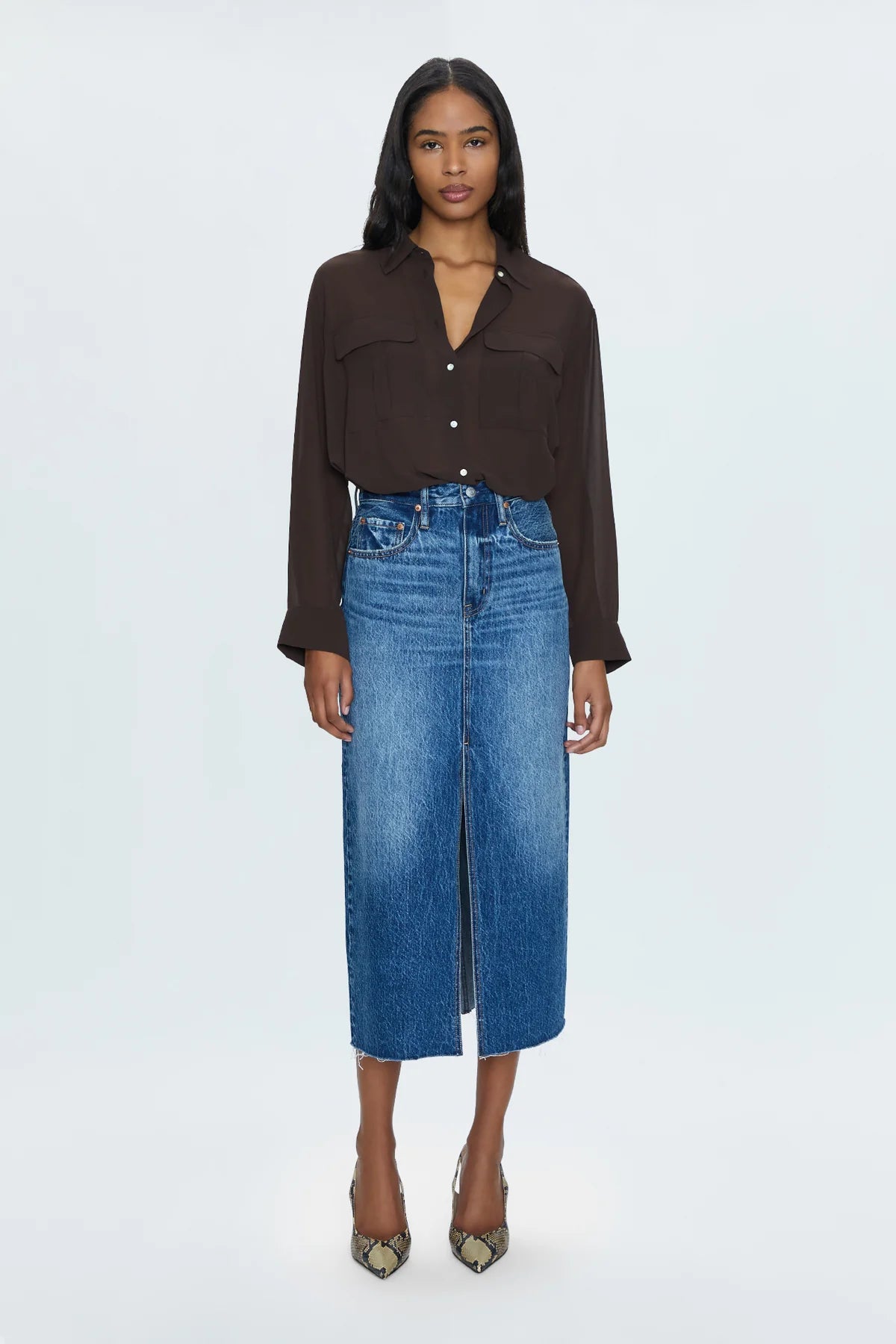 Alice Denim Midi Skirt