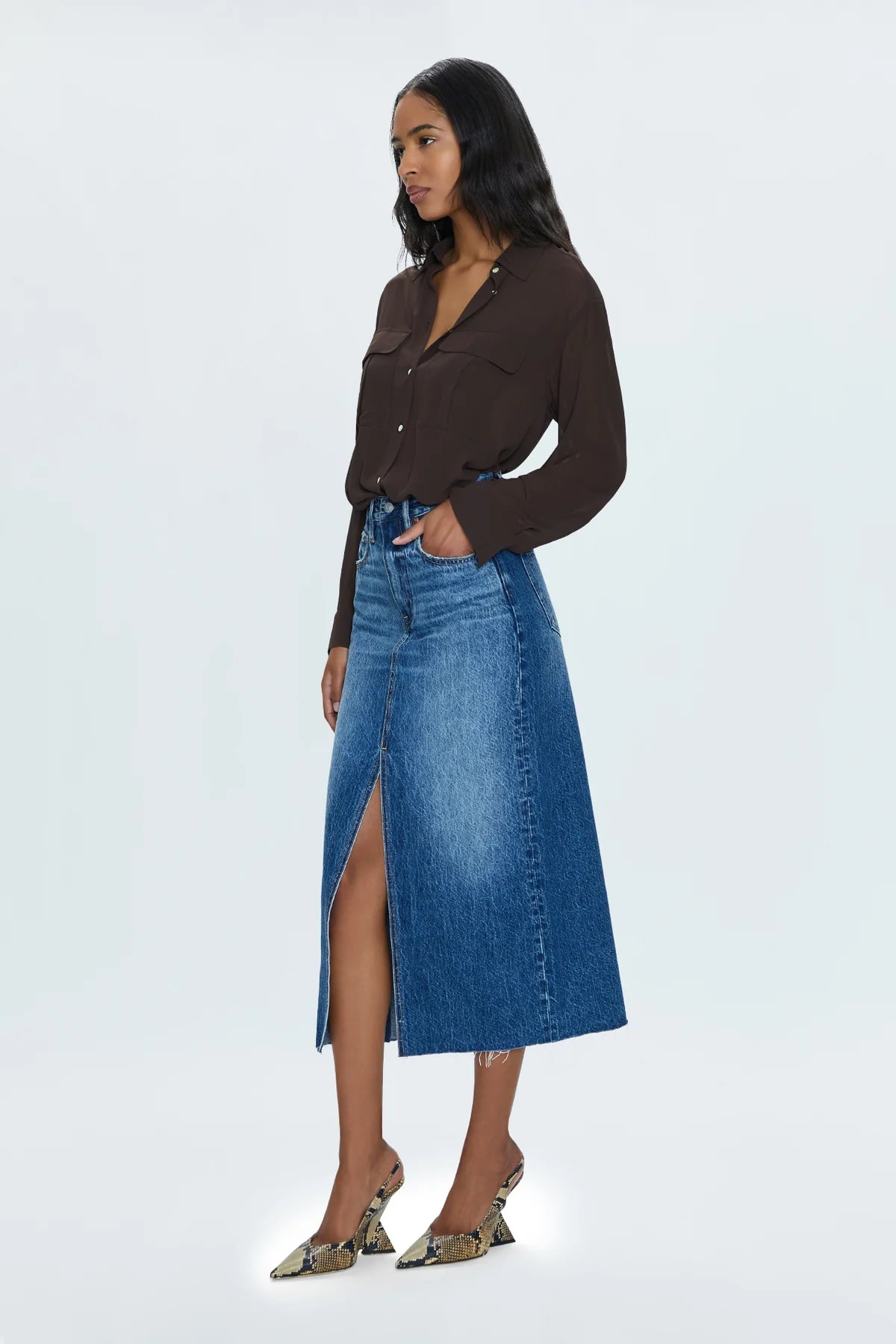 Alice Denim Midi Skirt