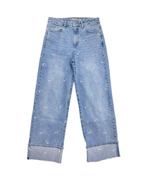 FLORAL EMBROIDERY WIDE CROP WITH CUFF