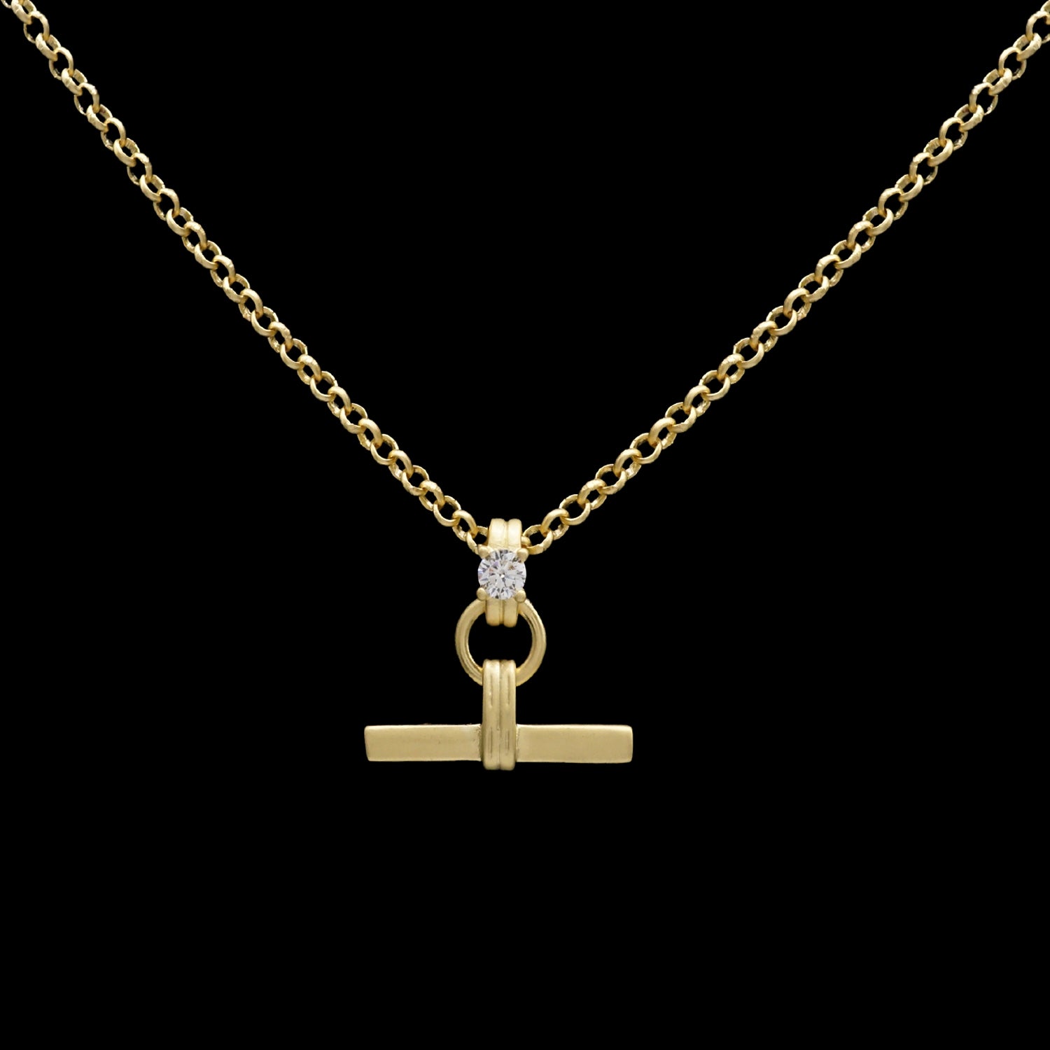 Matte Gold Toggle Necklace