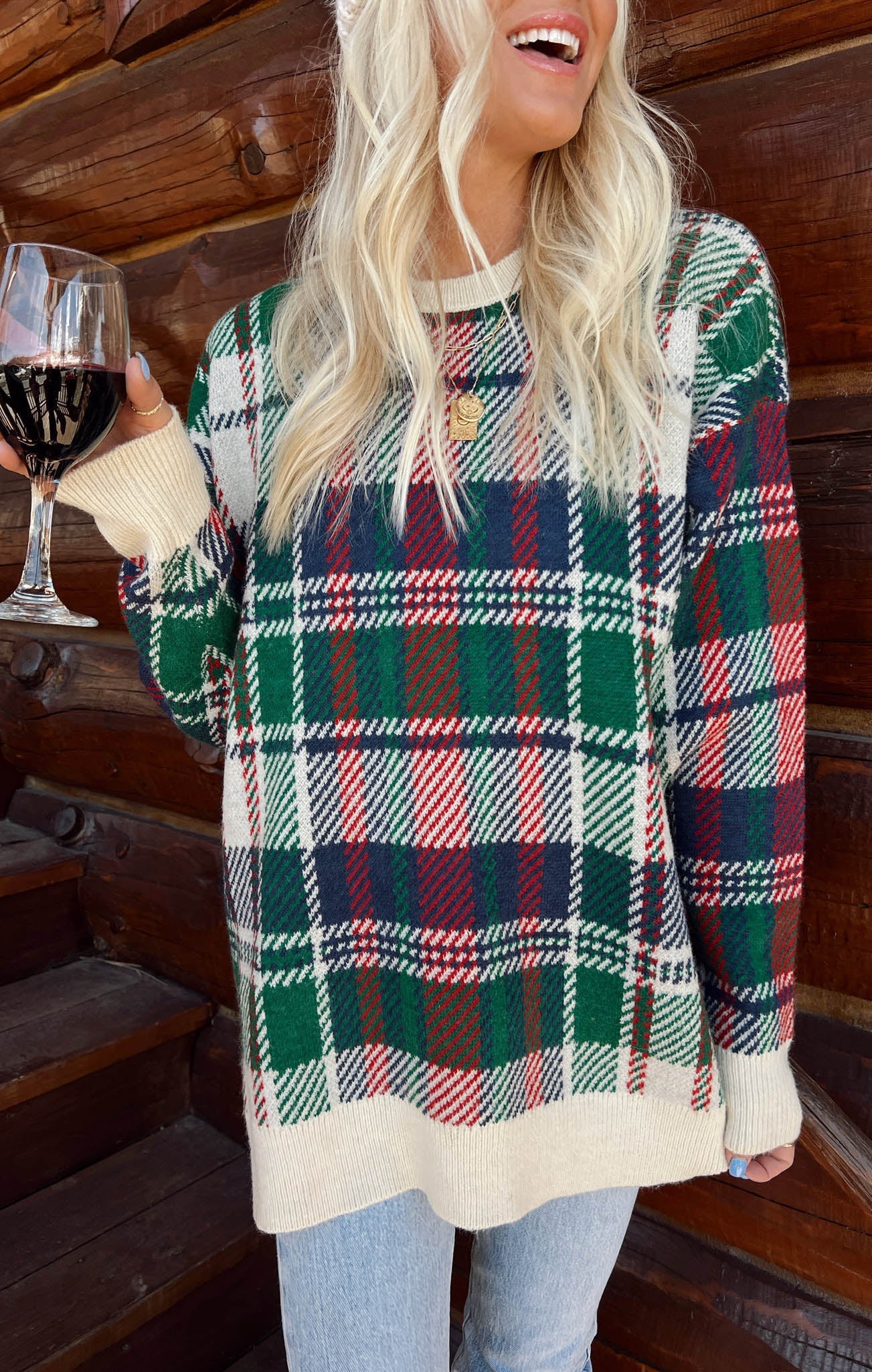 Plaid Tunic Sweater