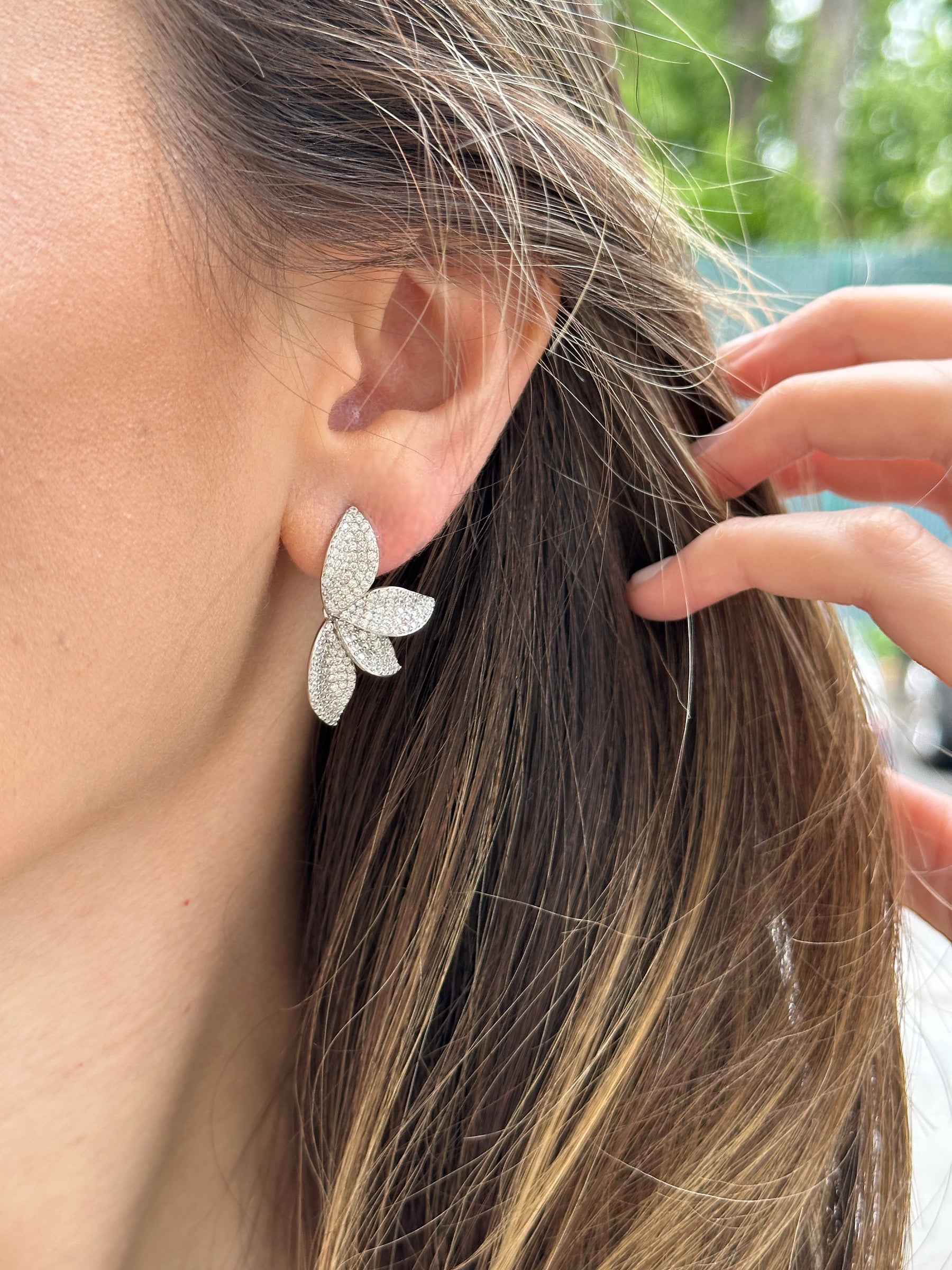 Flower Petal Statement Earrings