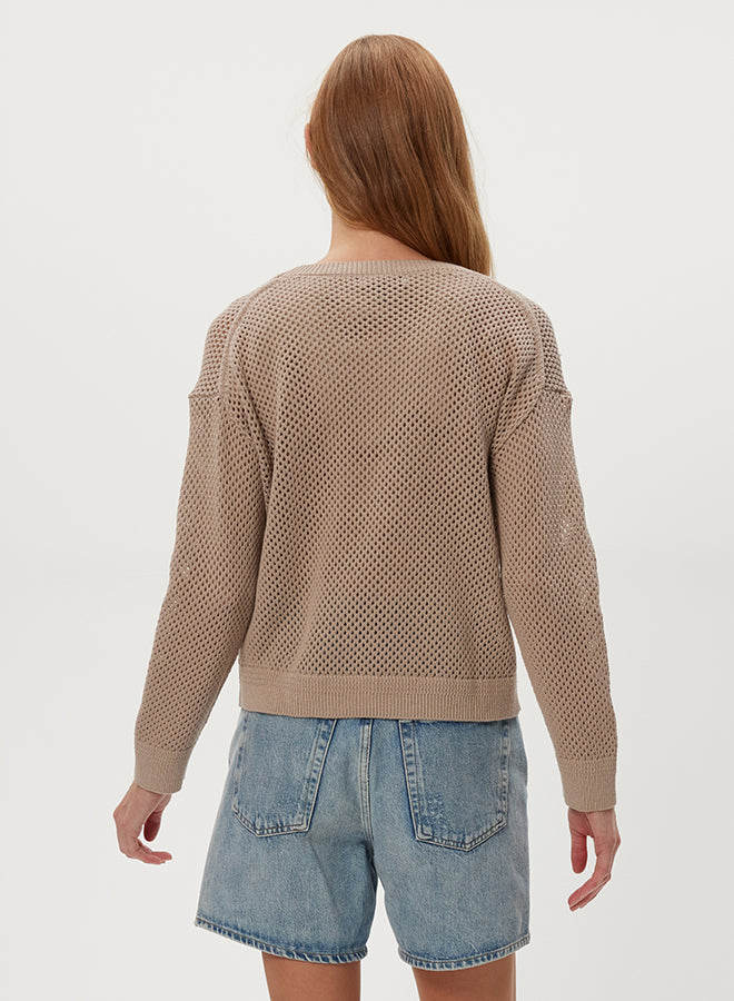 SARA L/S MESH STITCH PULLOVER
