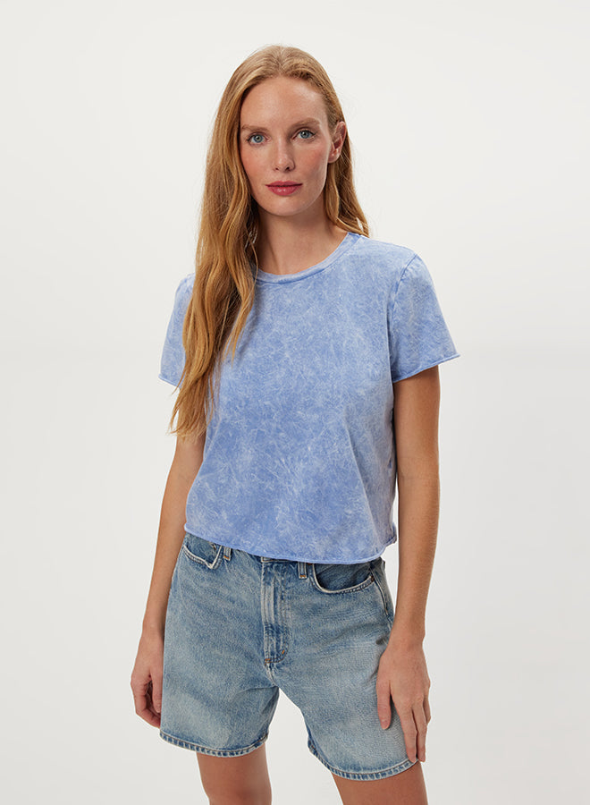 JACKIE RAW EDGE CREW NECK TEE