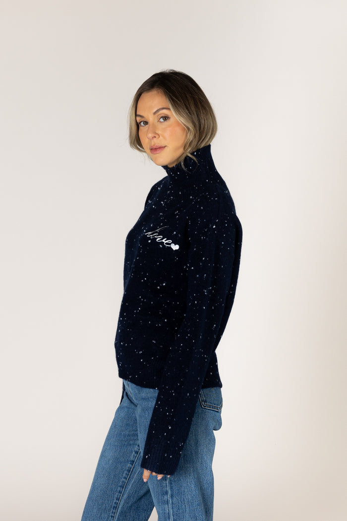 HEART FLECK SWEATER